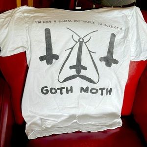 Wicked Clothes Goth Moth Ringer Tee
